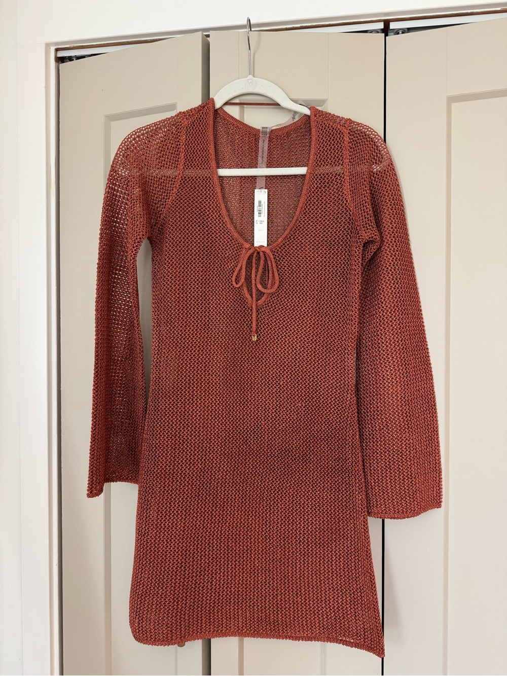 Victoria's Secret Rust Knit Tie-Front Swim Coverup NWT